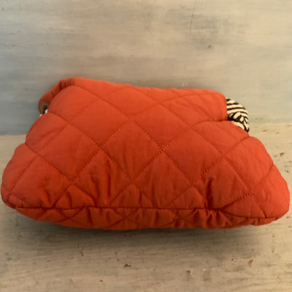 Burnt Orange Diamond Quilted Woven Strap Hobo Shoulder Bag Purse Good Condition - Picture 5 of 6